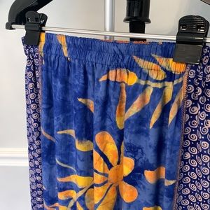 Bali Emerald Blue Batik Pull On Maxi Skirt Size S